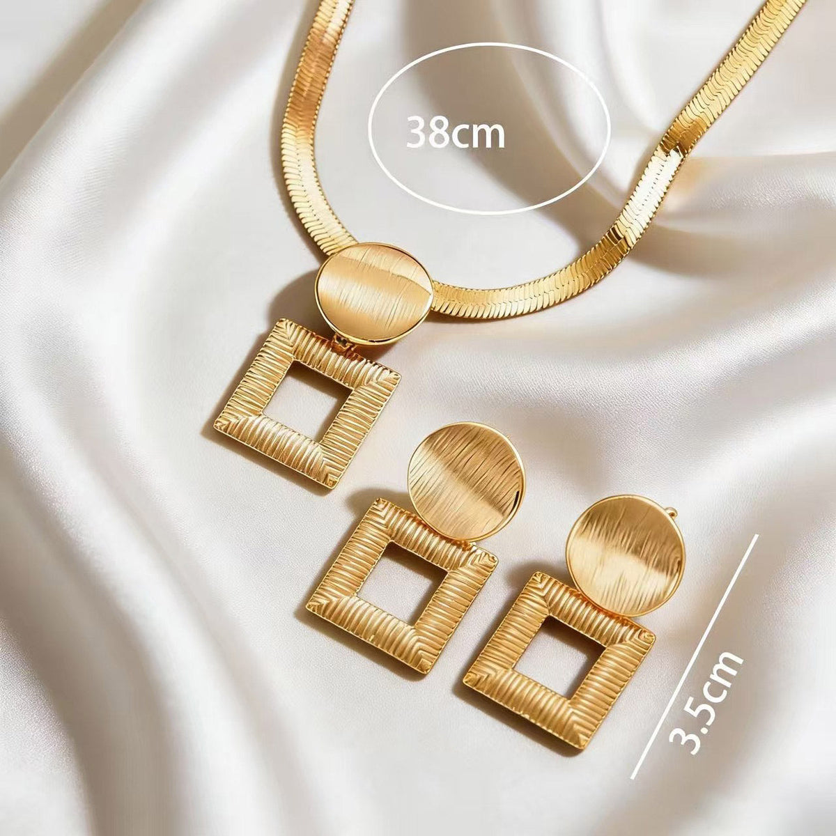 Stylish Simple Personality Geometric Metal Suit Earrings