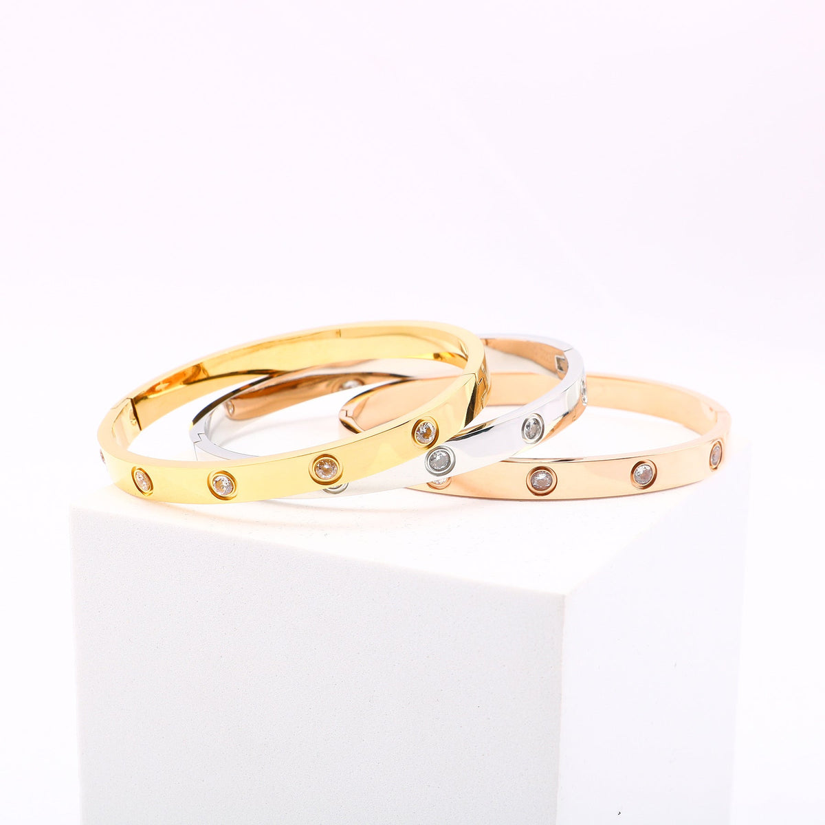 Card Ten Diamond Buckle Titanium Steel Fashion Bracelet