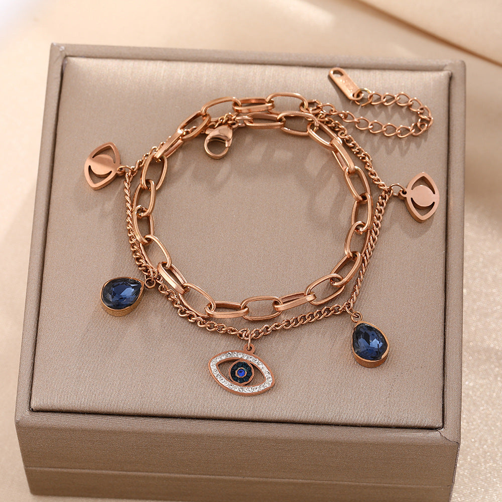 Women's Fashion Devil's Eye Titanium Steel Light Bracelet