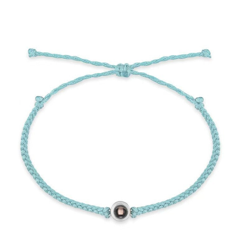 Women's & Men's Simple Titanium Steel Hand-woven Projection Languages Love You Niche Bracelets