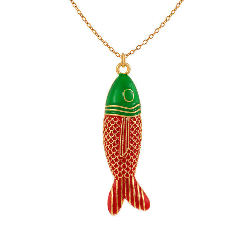 Fashion Bohemian Personalized Fish Winter Red Necklace