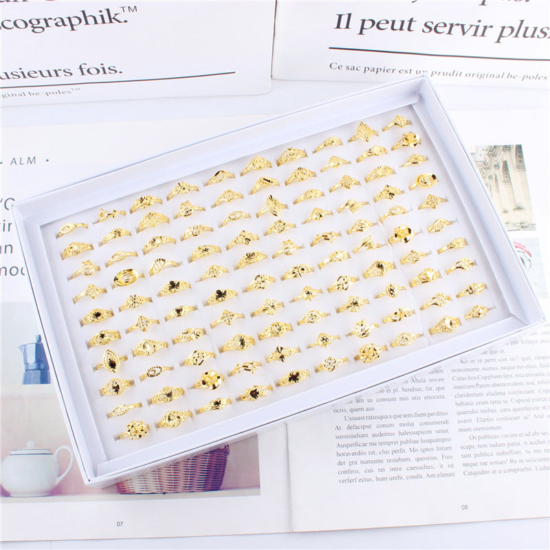 Fashion Temperament Disposable Acting Imitation Gold Pearl Treasure Ring