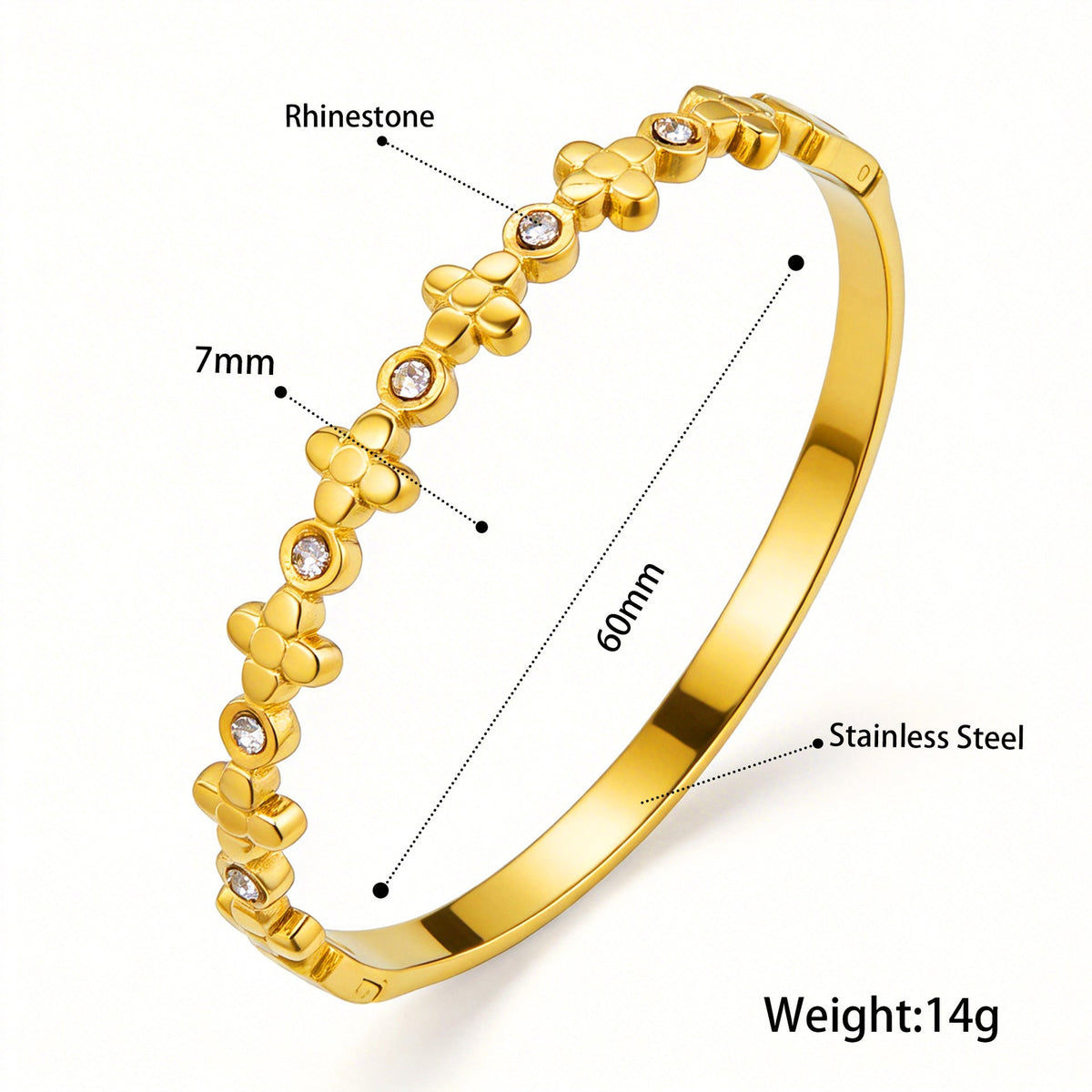 Open Stainless Steel Hydraulic Light Luxury High-grade Exaggerated Design Sense Bracelets