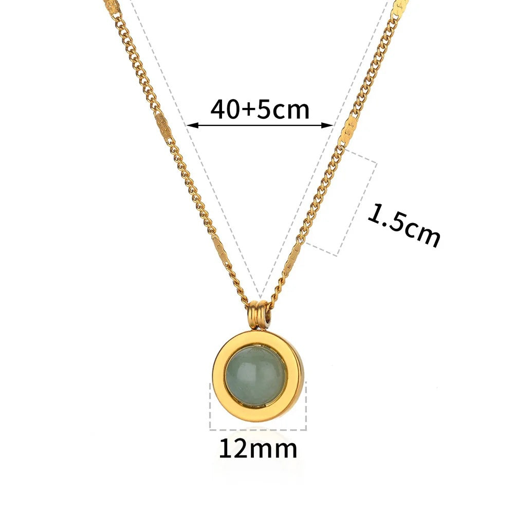 Unique Round Stone Niche Trendy Clavicle Chain Daily Necklace