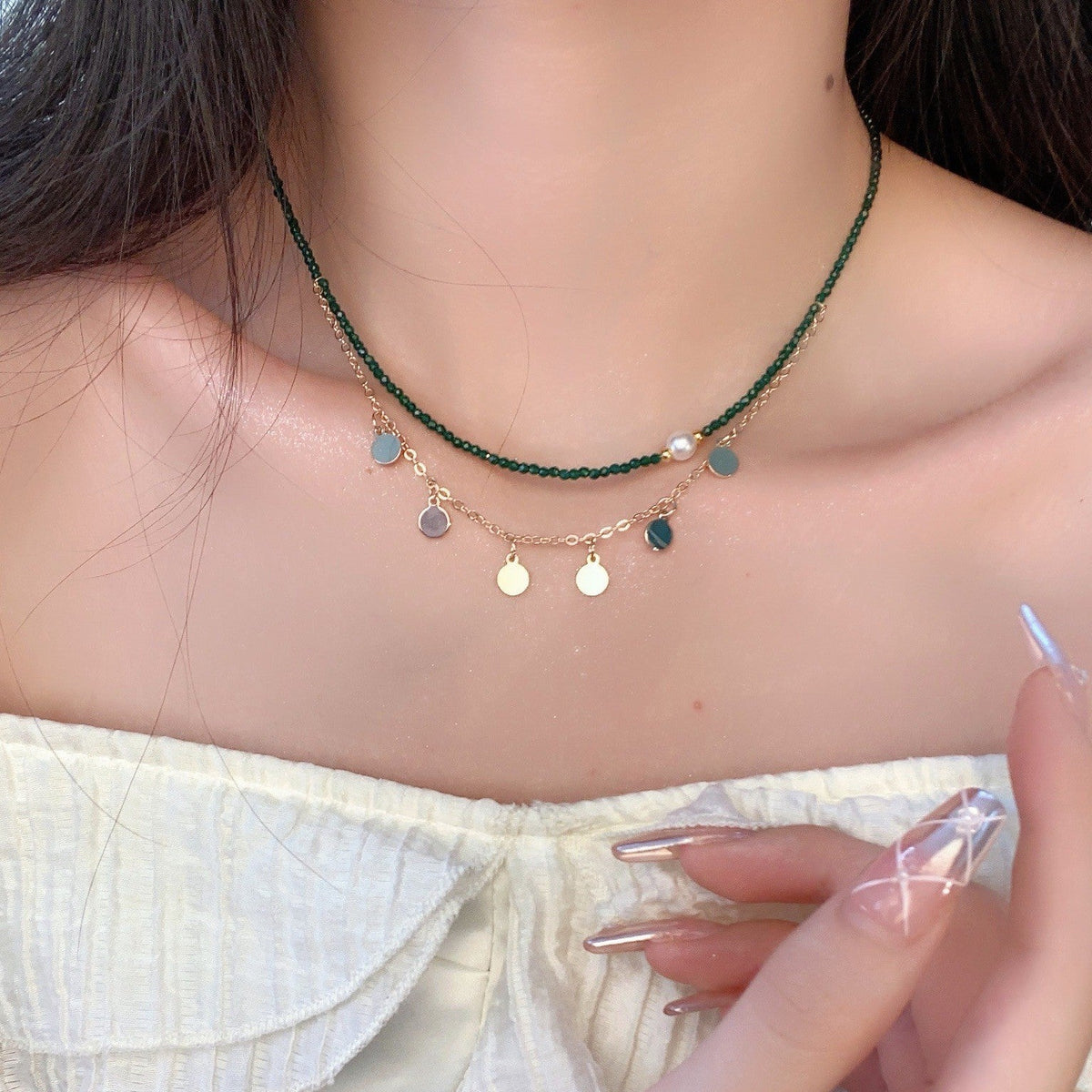 Exotic Twin Shell High-grade Female Niche Design Necklace