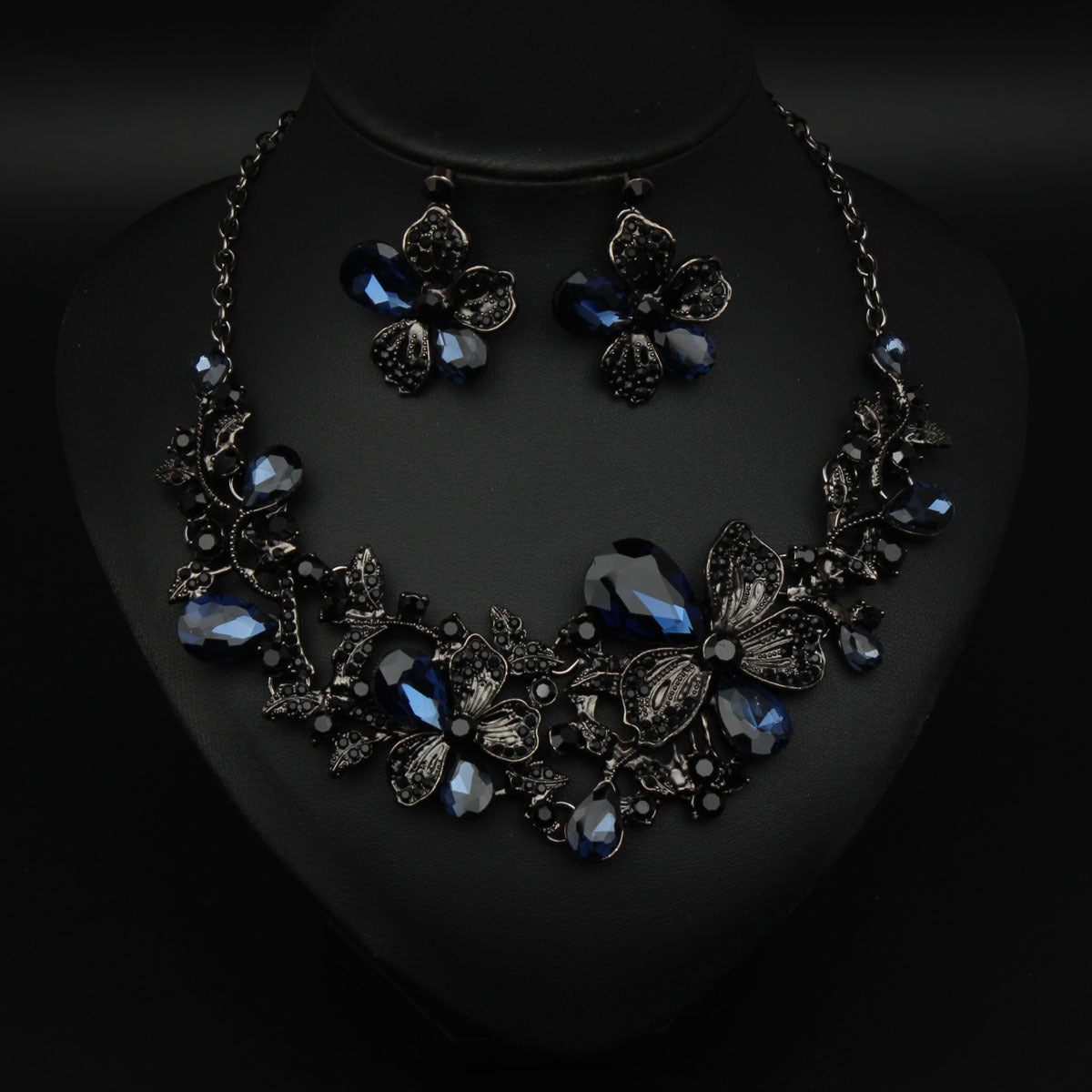 Jewel Flower Crystal Suite Banquet Dress Earrings