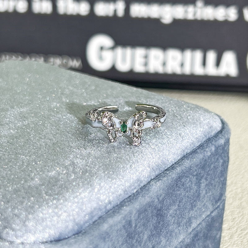 Shiny Diamond Female Cold Wind Simple Korean Style Niche Rings