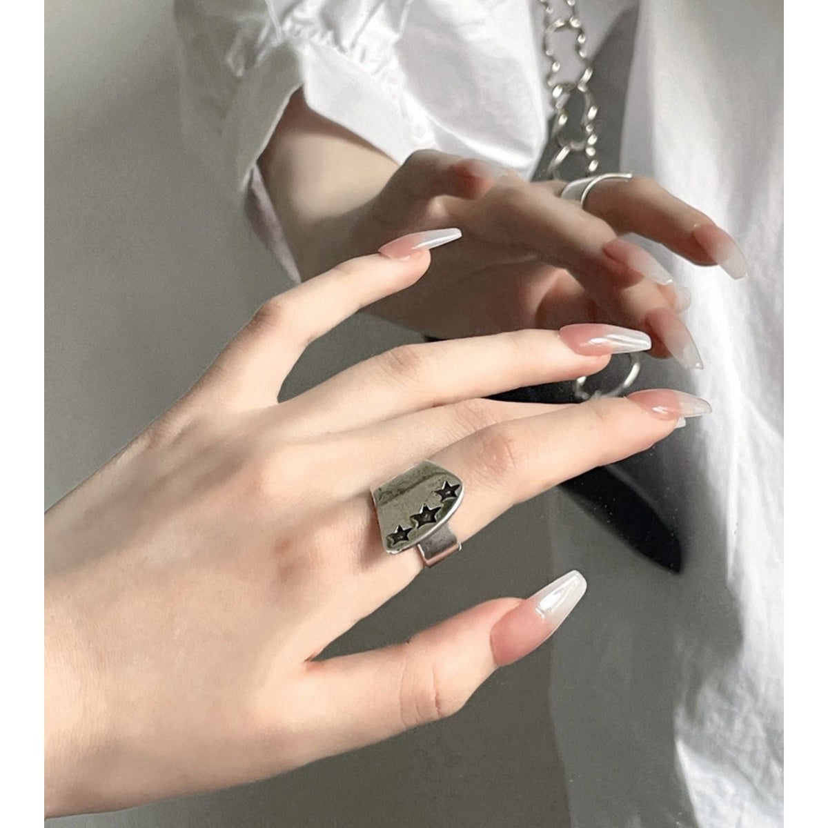 Distressed Retro Covered With Pattern Texture Ring