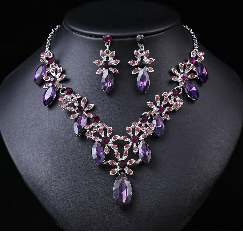 Women's Source High Profile Retro Luxury Crystal Banquet Formal Dress Necklaces
