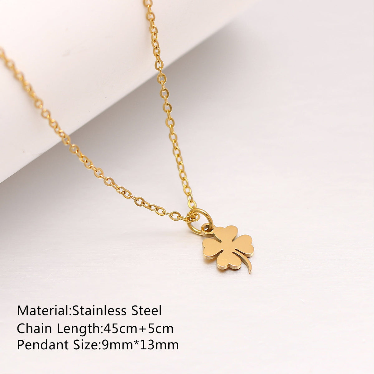 Women's Steel Simple Butterfly Clover Lucky Lotus Mushroom Clavicle Chain Color Necklace