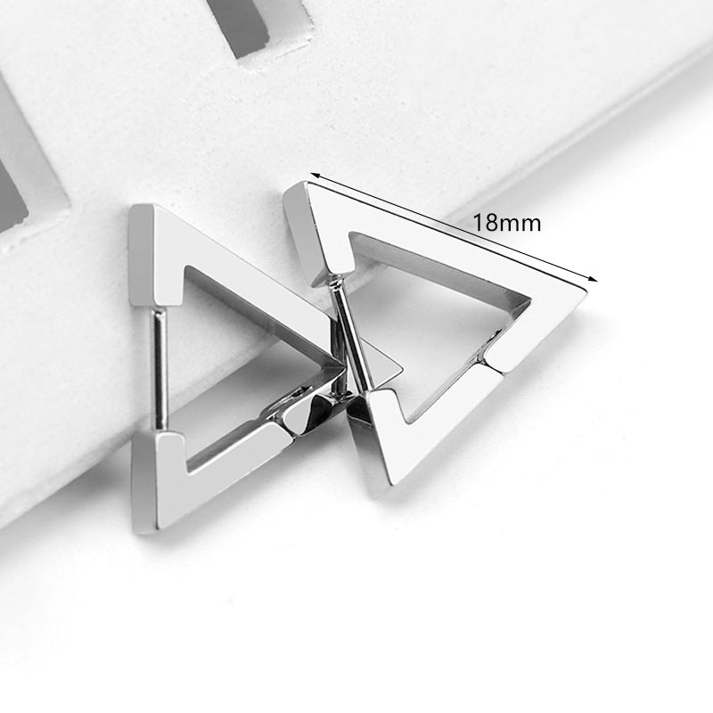 Steel Geometric Personality Hexagon Ear Clip Simple Square Earrings