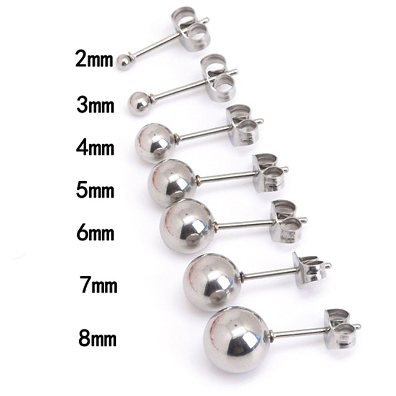 Women's & Men's Stainless Steel Ball Fashionable Bean-shaped Butterfly Stud Earrings