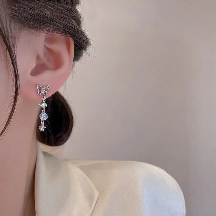 Women's Elf Butterfly Tassel Needle Light Luxury Earrings