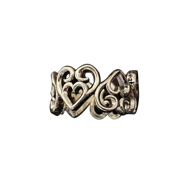 Design Fashionable Letter Carving Retro Simple Sense Trendy Ring