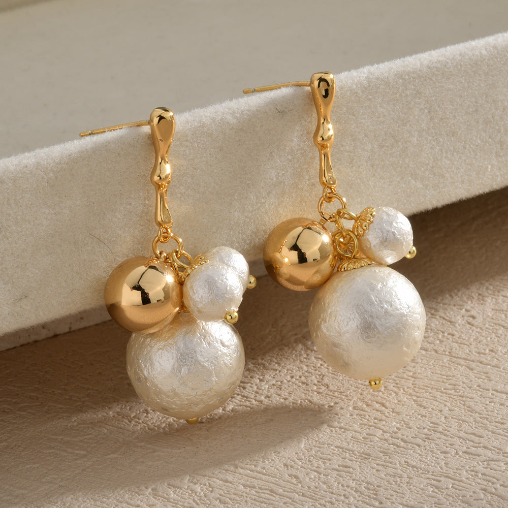 Wild Cotton Pearl Light Luxury High-grade Fashion Earrings