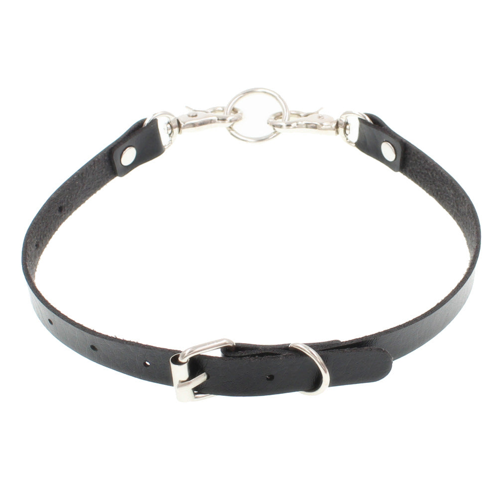 Simple Leather Buckle Collar Fashion Punk Necklaces