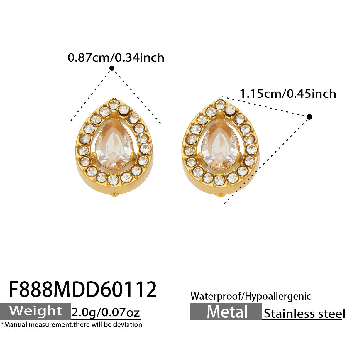 Flash Zircon Stainless Steel Combination Exquisite Gorgeous Full Jewelry Set