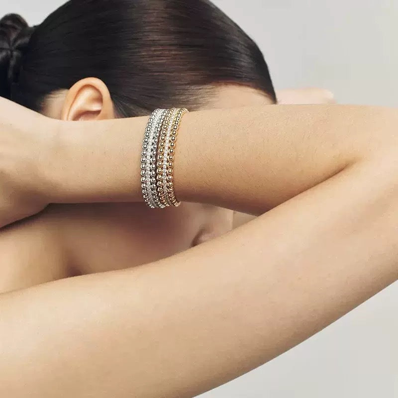 Minimalist Geometric Beads Zircon Opening Female Light Luxury Bracelet