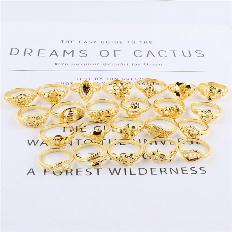Fashion Temperament Disposable Acting Imitation Gold Pearl Treasure Ring