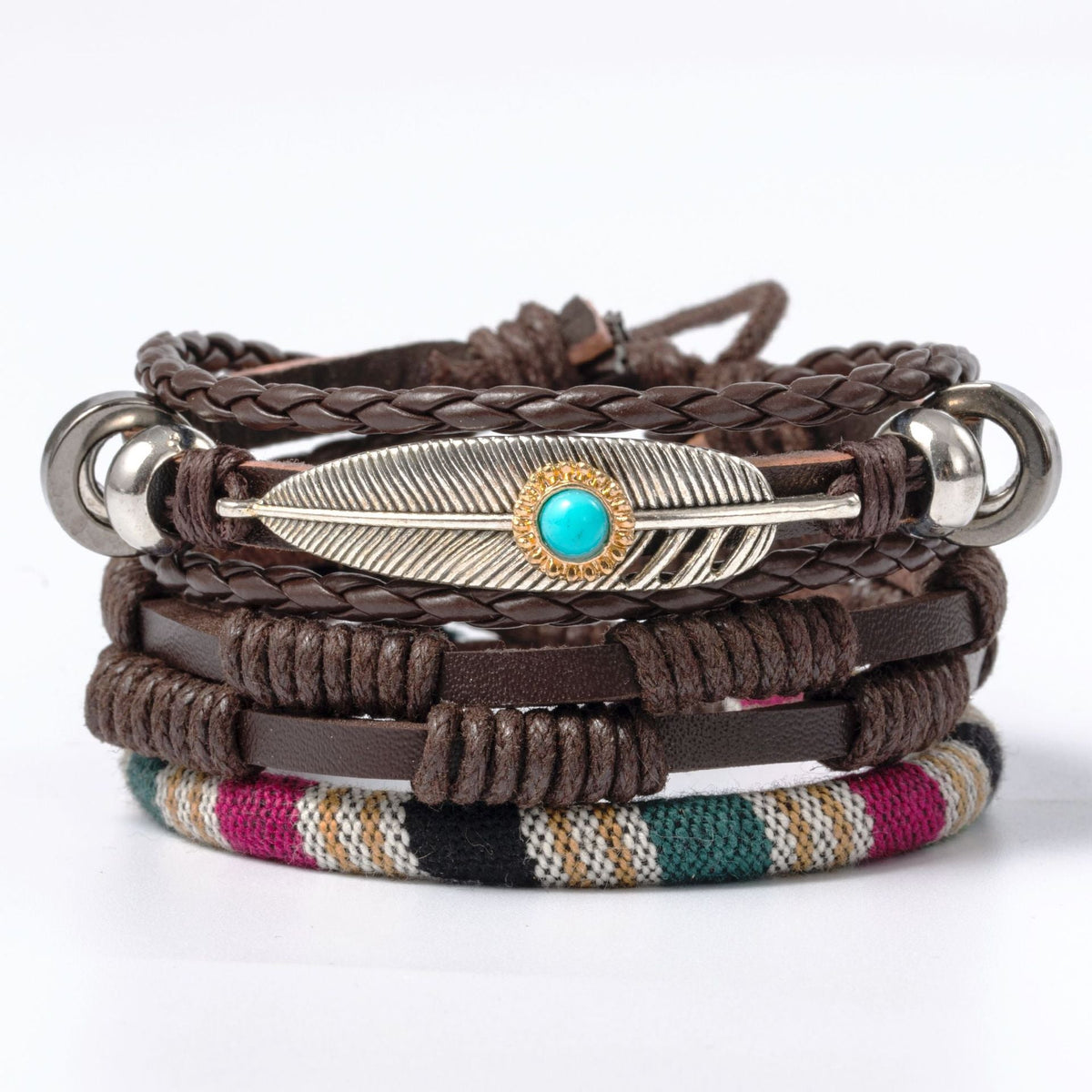 Retro Alloy Leather Fashionable Ethnic Style Wax Bracelets