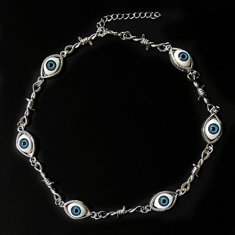 Halloween Blue Eye Small Metal Wire Bra Iron Bracelet