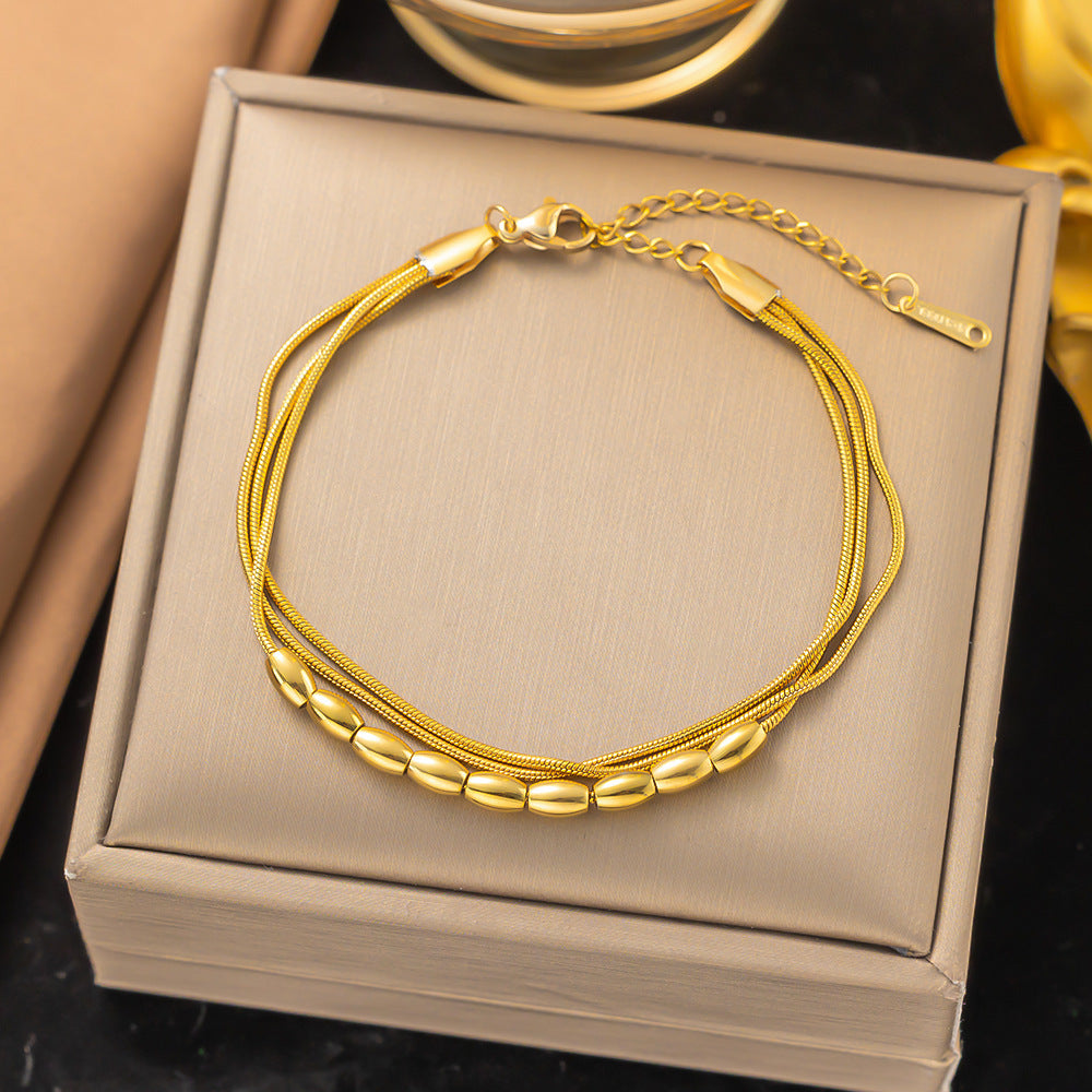 Red Rope Roman Numerals Double Peach Heart Bracelets