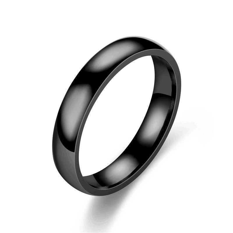 Steel Female Simple Korean Glossy Couple Rings
