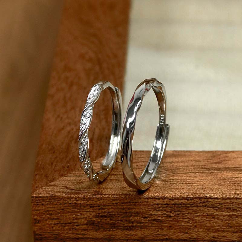 Women's & Men's Couple For Special Interest Light Luxury Zircon Opening Fashion Simple Ring