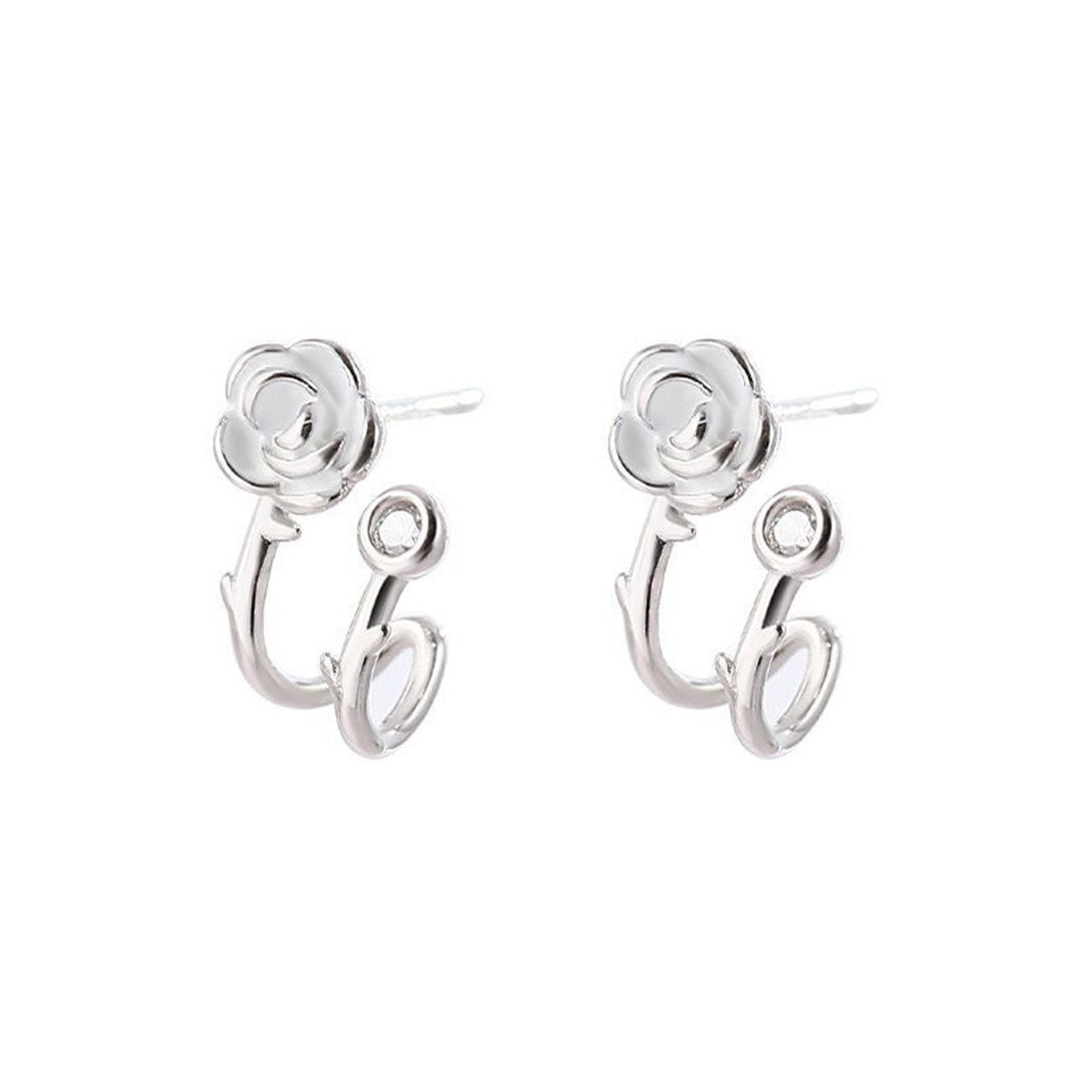 Women's Luxury Camellia Design Drip Glazed Flower Fashionable High-grade Earrings