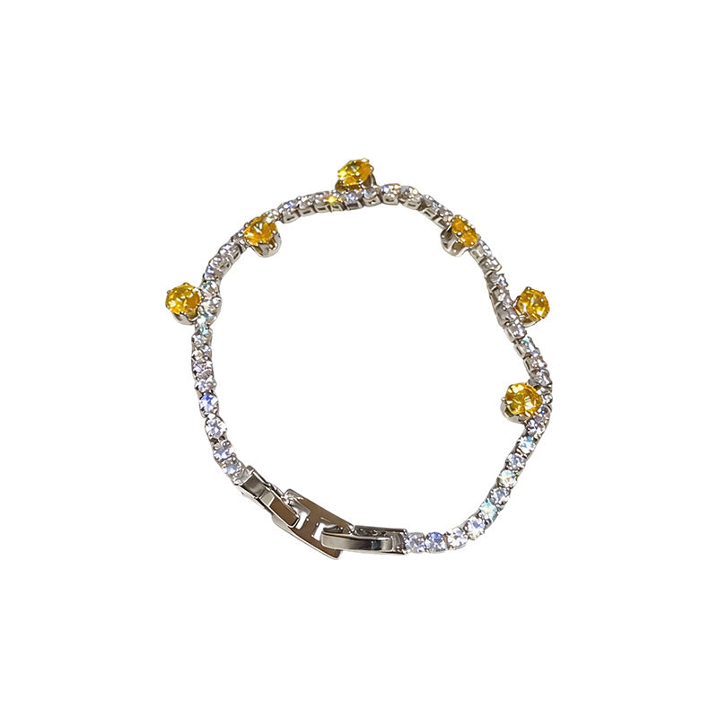 Zircon Round Simple Fashion Buckle Unique Design Fashionable Exquisite Light Bracelets