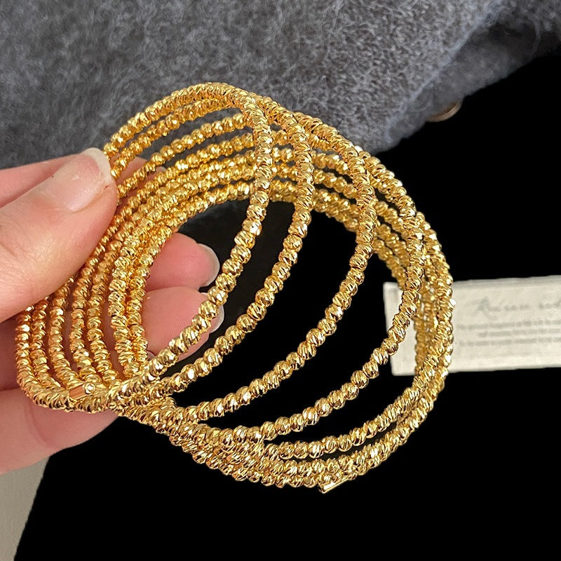 Elastic Memory Fashion Disco Beads Winding Bracelet