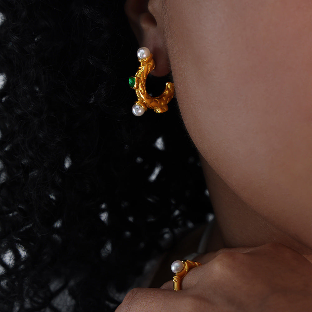 Cube Sugar Niche Temperament Versatile Fashion Inlaid Glass Stone Artificial Rings