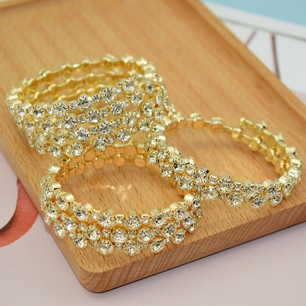 Pretty Exaggerated Personalized Temperament Female Row Bracelets