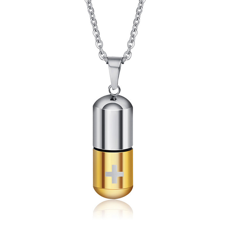 Steel Pill Perfume Bottle Neck Accessories Necklaces
