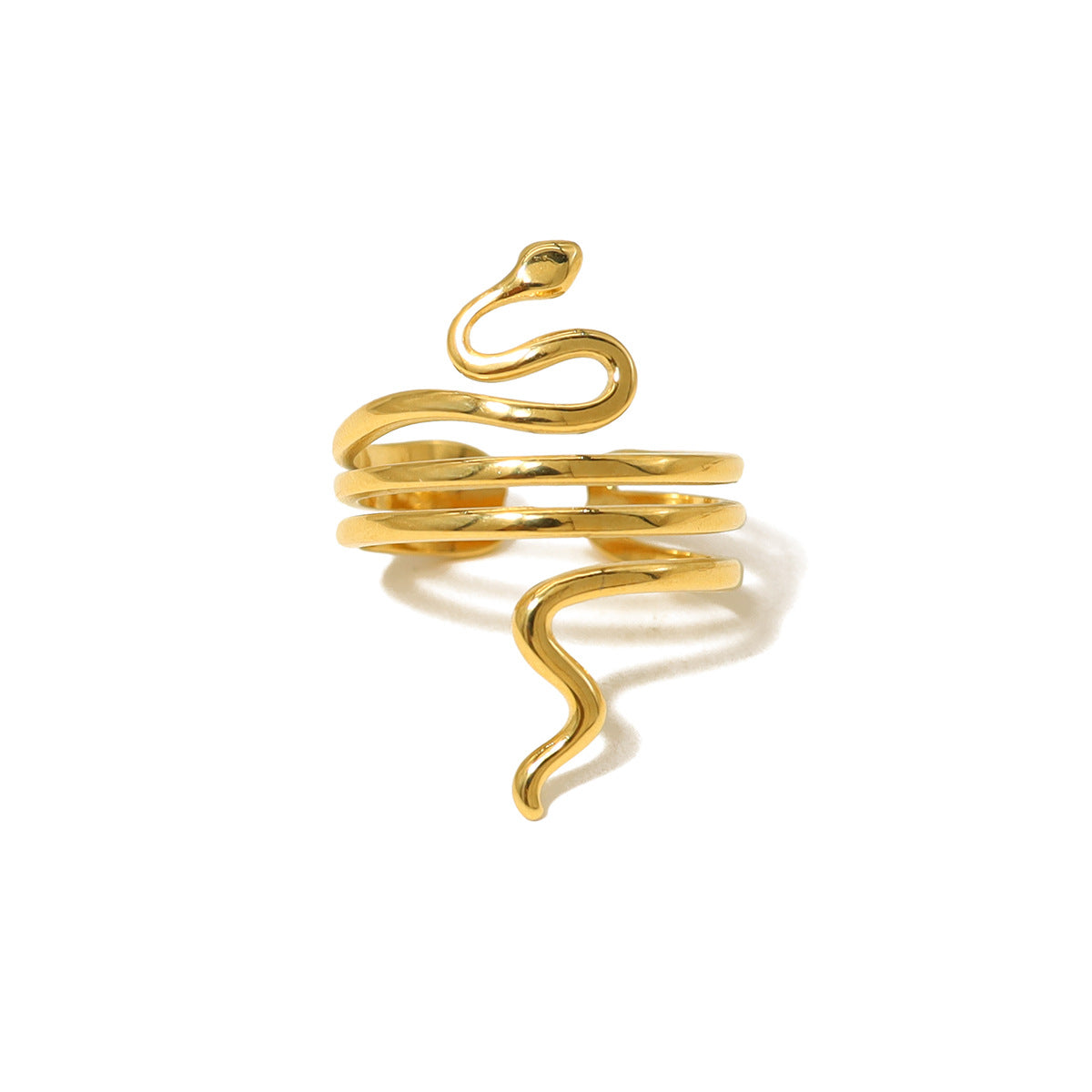 Snakes Titanium Steel Designer Personality Fashion Gold Ring