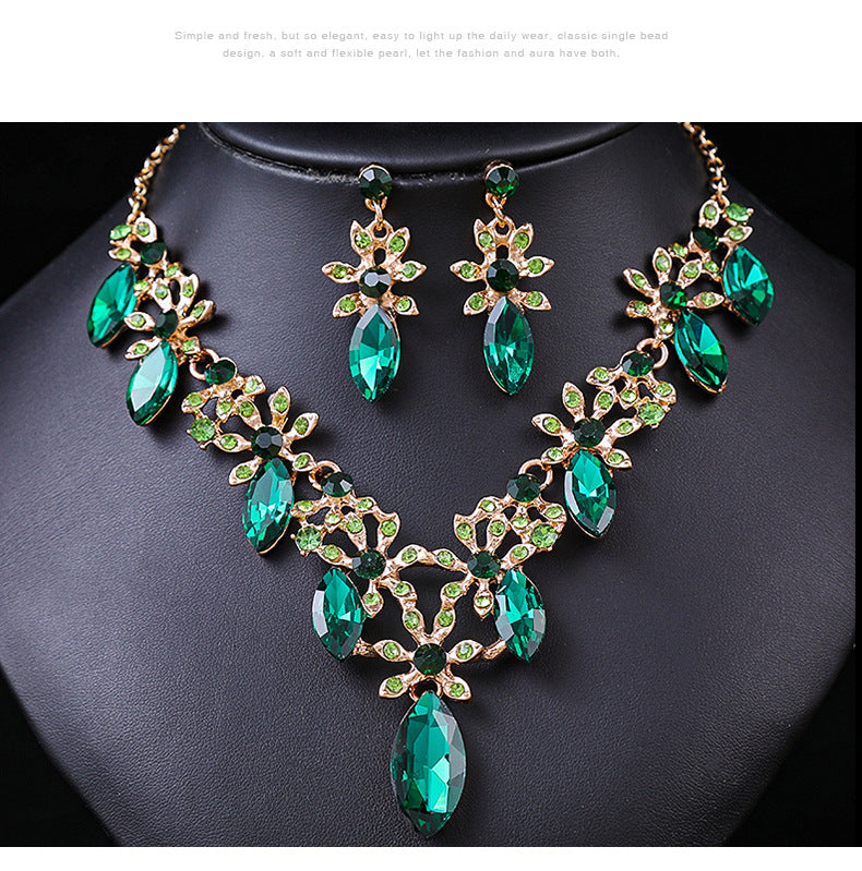 Women's Source High Profile Retro Luxury Crystal Banquet Formal Dress Necklaces