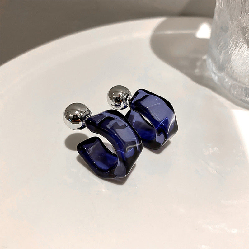 Acrylic Ear Multiple Ways To Wear Shaped Geometric Transparent Stud Earrings
