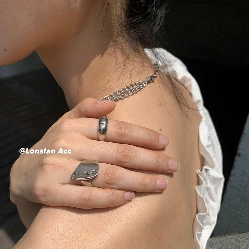 Distressed Retro Covered With Pattern Texture Ring