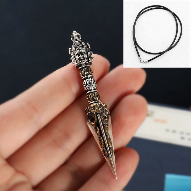 Nepal Tibetan Sterling Sier Vajra Diamond Necklaces