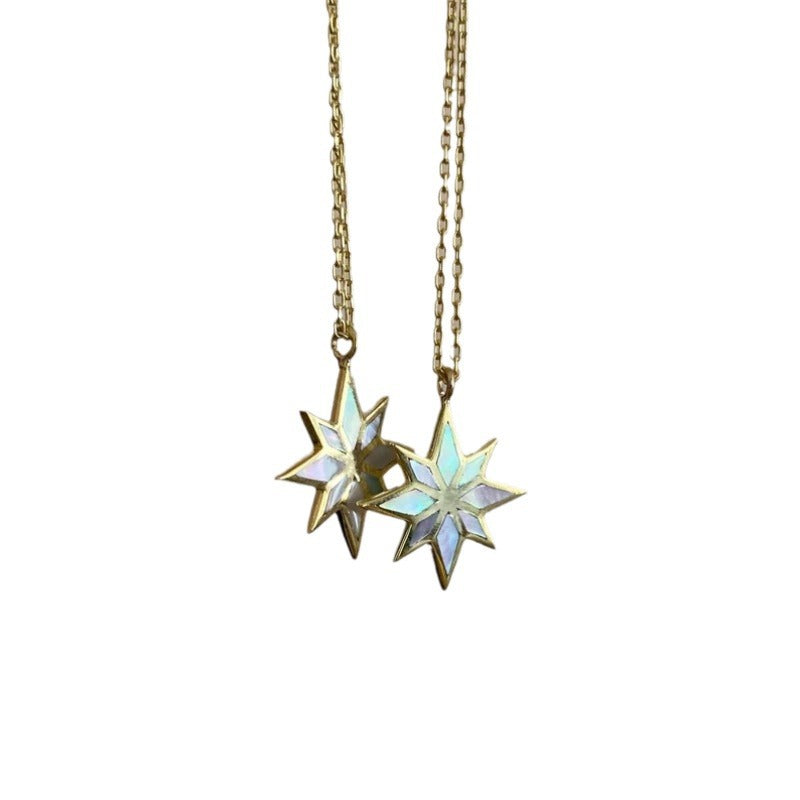 Shell Patch Color Retention Vacuum Furnace Inner Gold Plated Clavicle Necklace