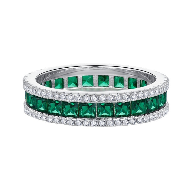 Inlaid Princess Square Exquisite Full Diamond Rings