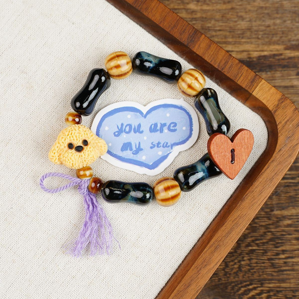Ceramic Painted Pottery Beads Female Literary Bracelet