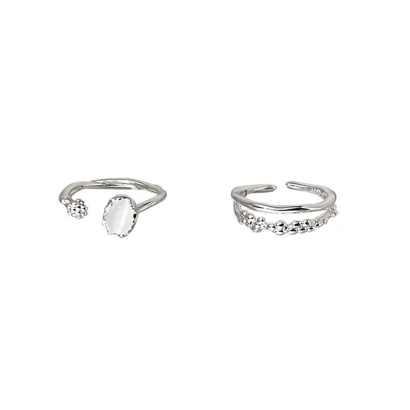 Women's White Chalcedony Flower Light Luxury Texture Gentle Small Little Finger Ring