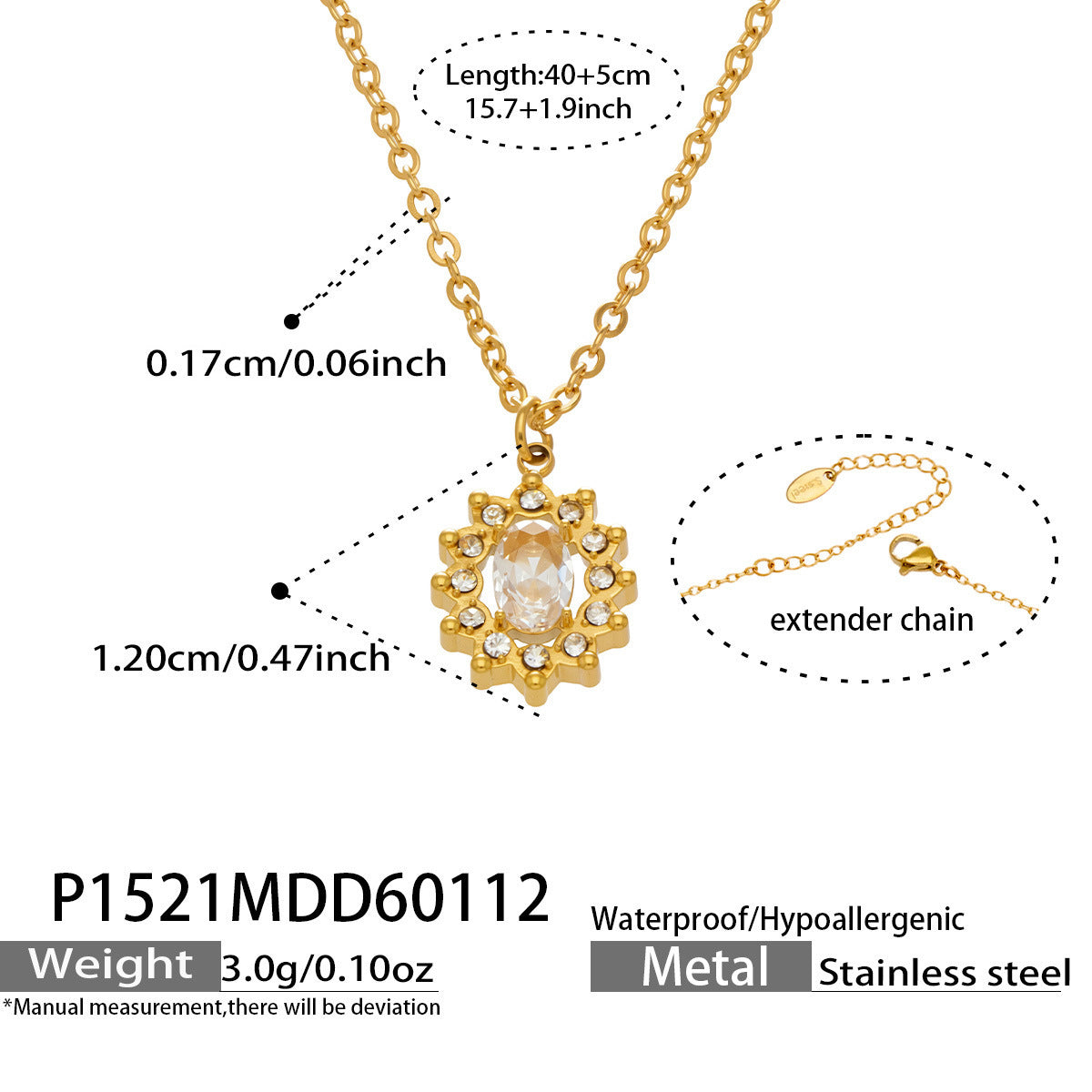 Flash Zircon Stainless Steel Combination Exquisite Gorgeous Full Jewelry Set