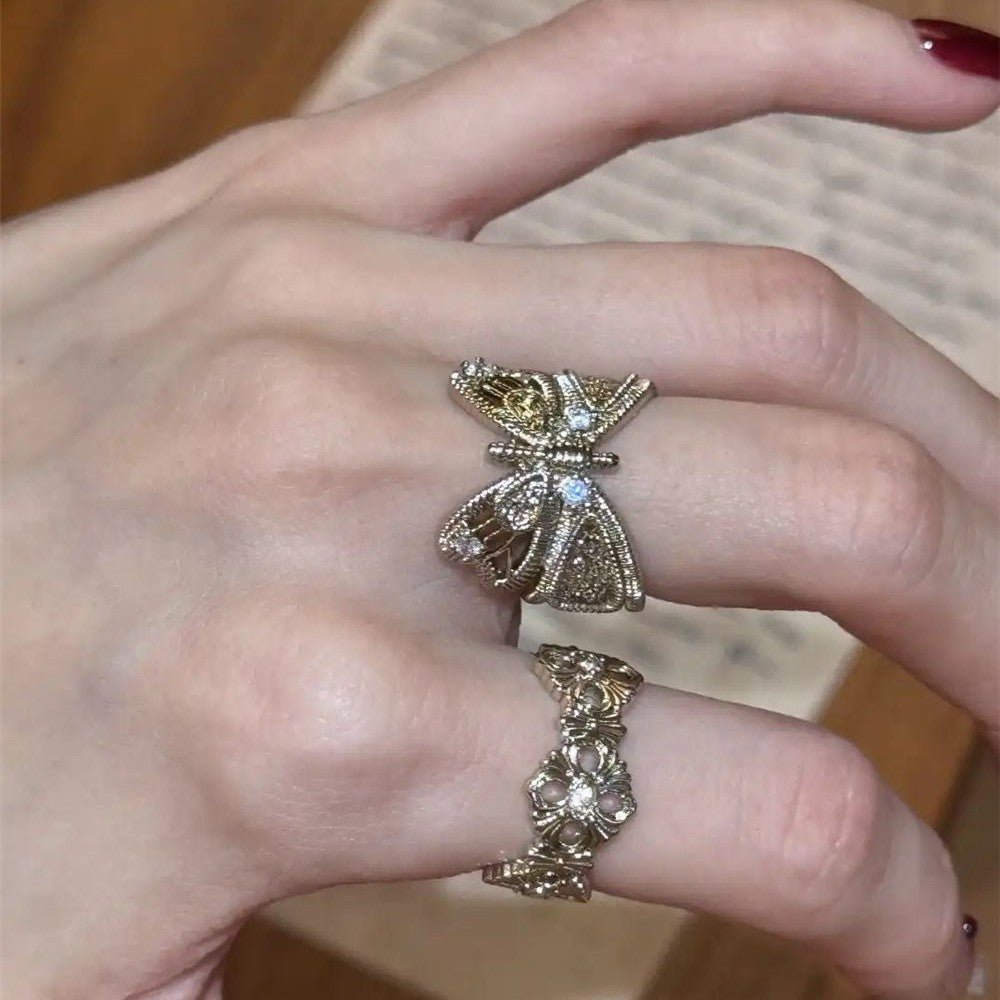 Golden Butterfly Retro Minority Design Sense Rings