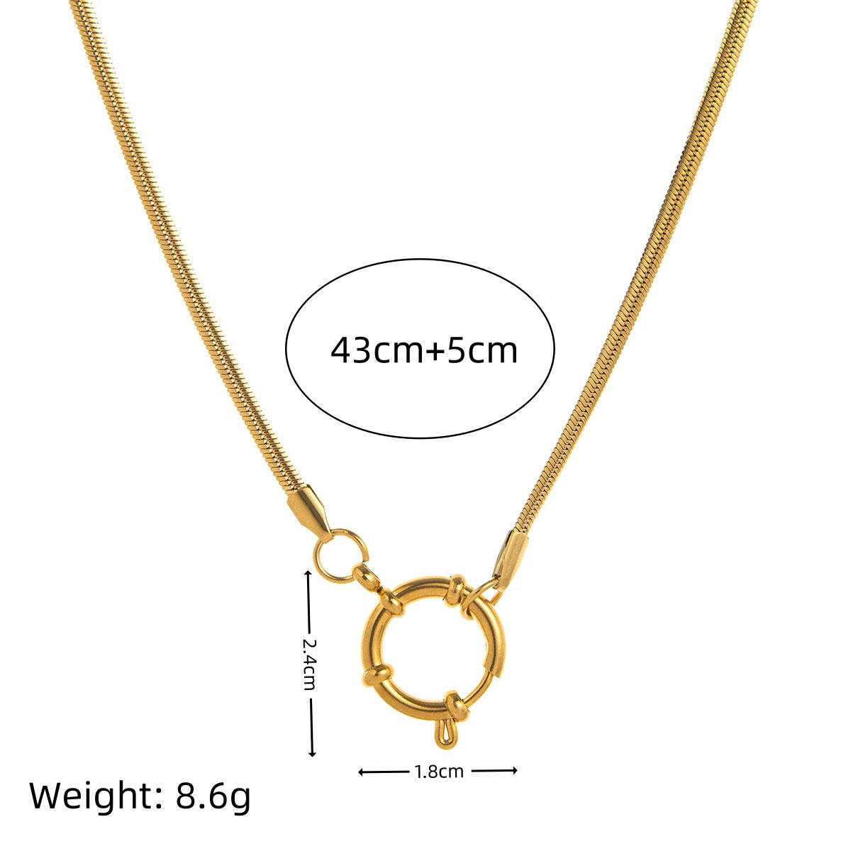 Everyday Fashion Daily Necessities Series Vacuum Electroplating Gold Protection In Necklace