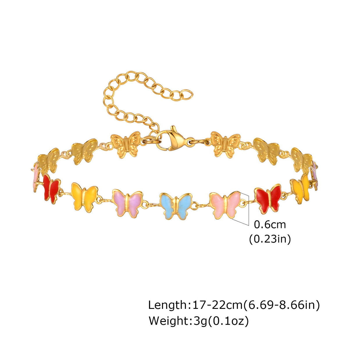 Women's Stainless Steel Drop White Oil Heart-shaped Flower Cherry Color Bracelet
