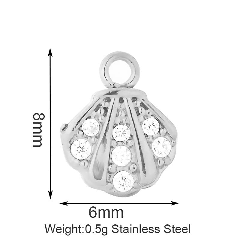 Stainless Steel Inlaid Zircon Clover Lucky Necklaces