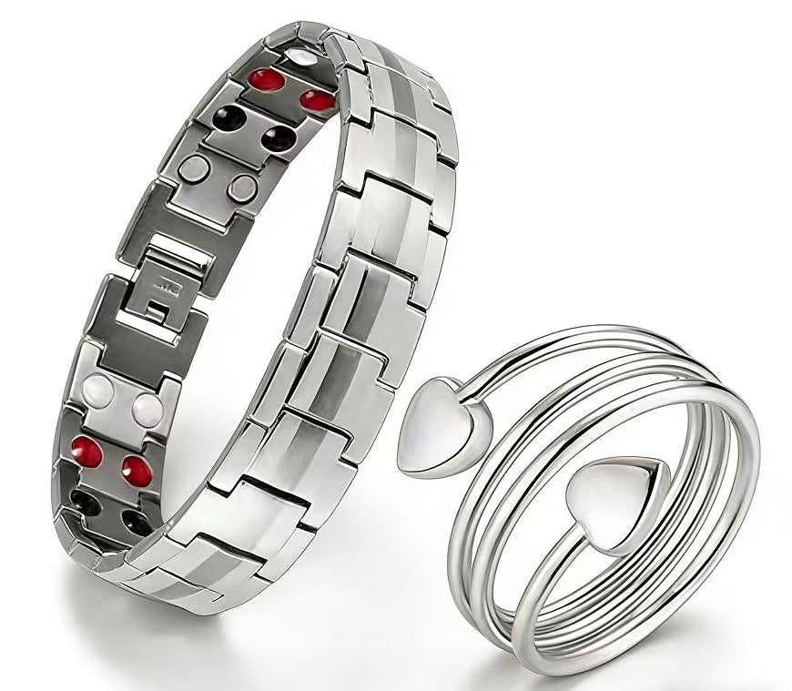 Women's Magnet Affordable Luxury Fashion Clover Alloy Diamond Single Bracelet