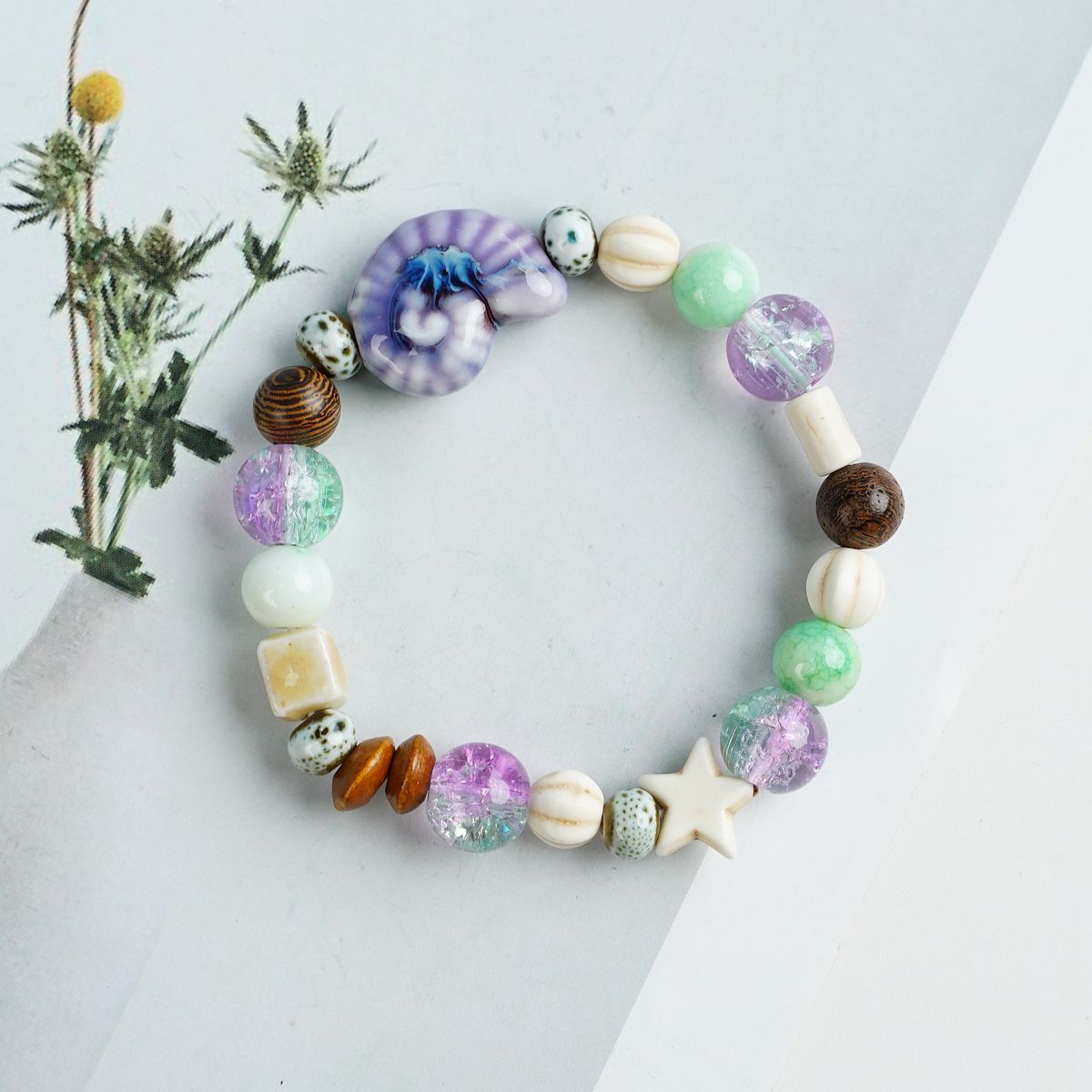 Female Blue Color Artistic Ancient Style Bracelet
